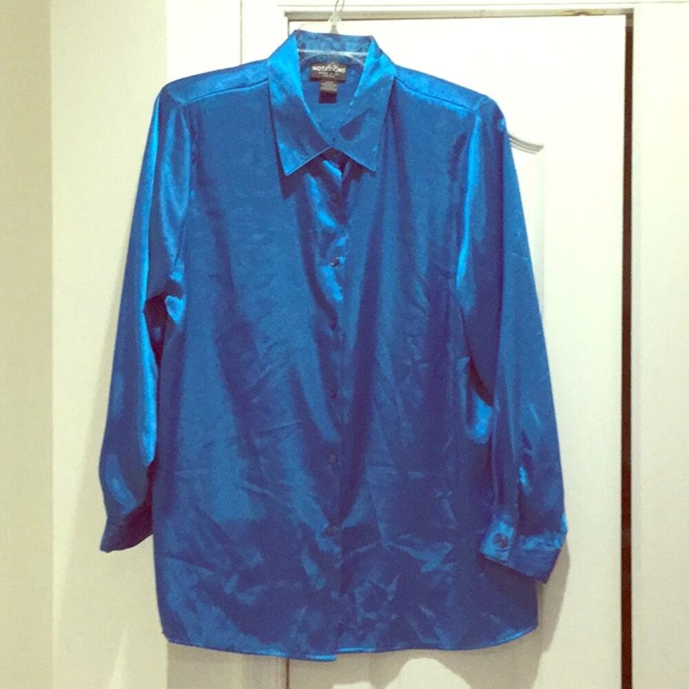 Notations Turquoise 1x blouse w/ sheen worn once